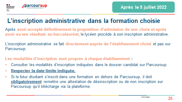 diapo 25 Parcoursup 2022